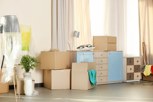 Commercial removal team moving office items in Bermondsey