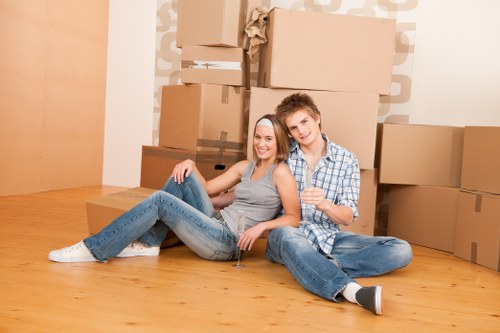House removal team handling a move in Bermondsey street